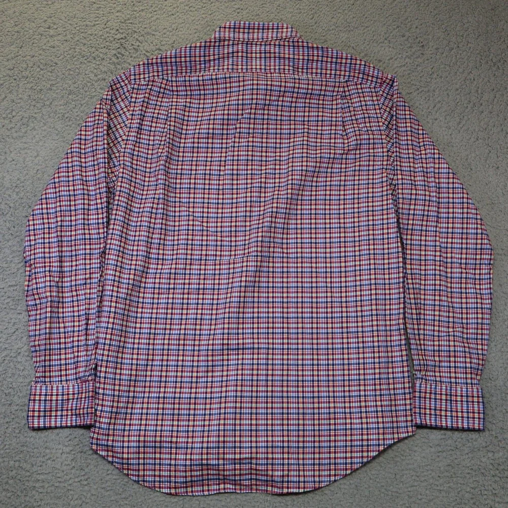Polo Ralph Lauren Mens Classic Fit Plaid Button Down Shirt Red Blue Medium M